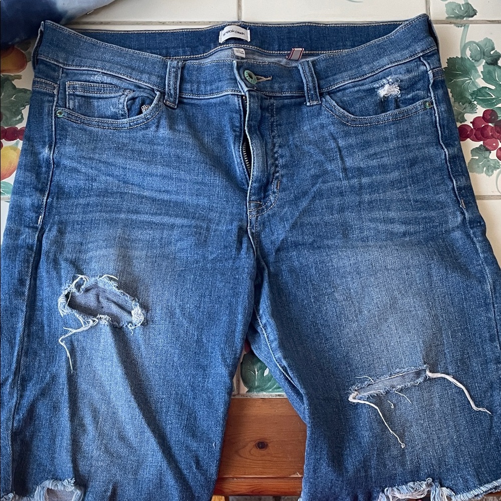 Sneak Peek Distressed Blue Jean Shorts